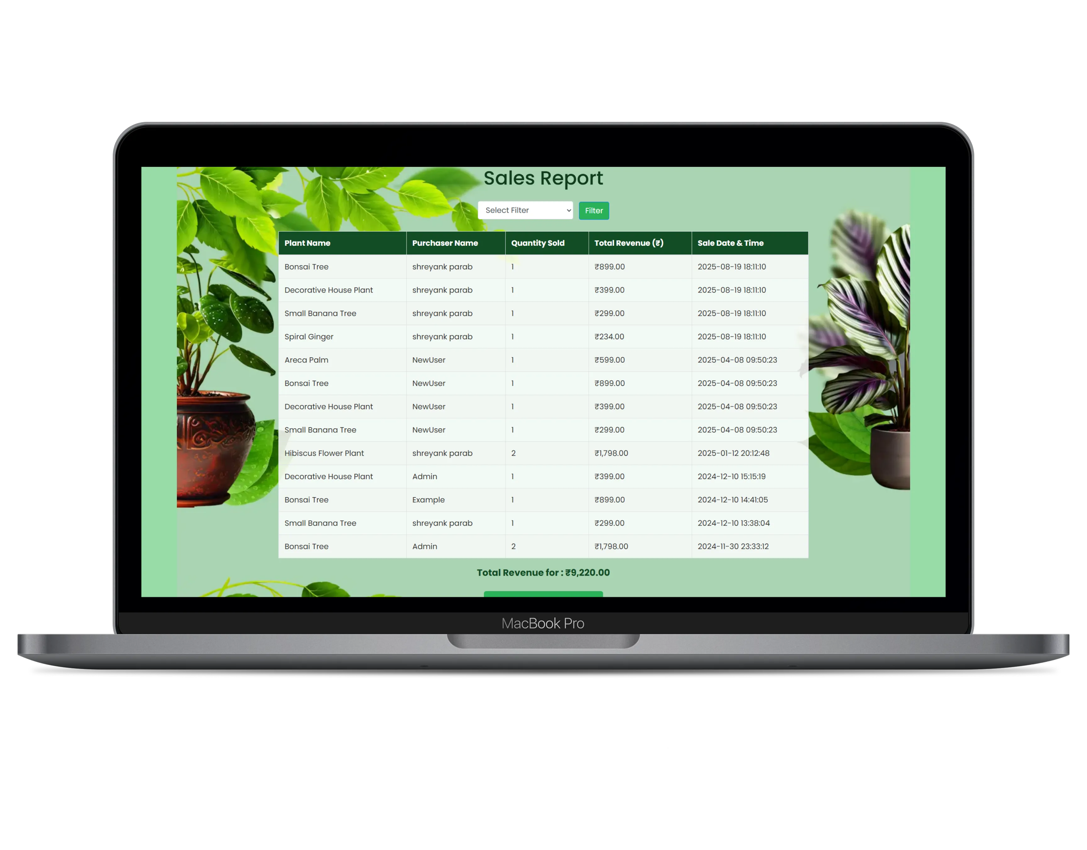 Plant Store Screenshot 2